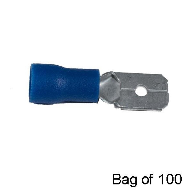 18-14 Gauge Male Tab Connector, 1/4 Stud Size (100/Pkg) PN# 4187