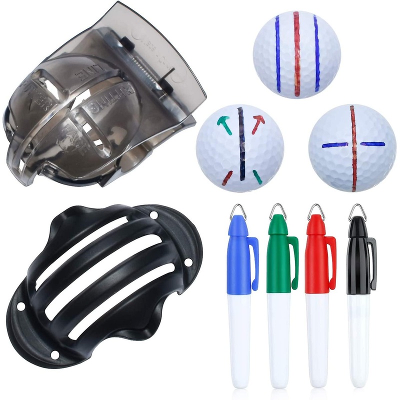 6 Pack Golf Ball Line Drawing Marker Golf Ball Liner Golf Ball Marking Tool Kit – 2 Golf Ball Marki