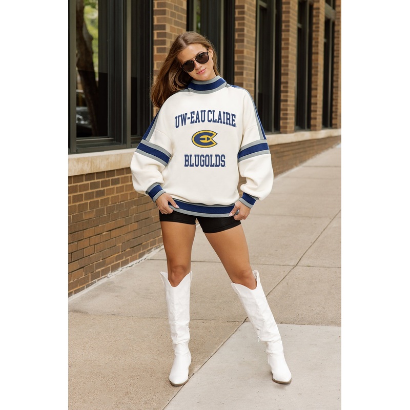 WISCONSIN-EAU CLAIRE BLUGOLDS VIVID MOTION COLORBLOCK TURTLENECK PULLOVER