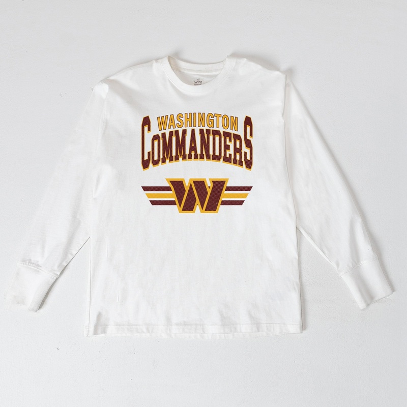 WASHINGTON COMMANDERS SWIFT STRIKE ESSENTIAL RELAXED FIT LONG SLEEVE TEE