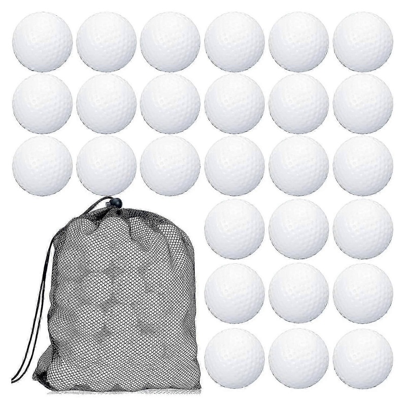 100 Pcs Hollow Golf Practice Balls with Mesh Storage Bag for Training
