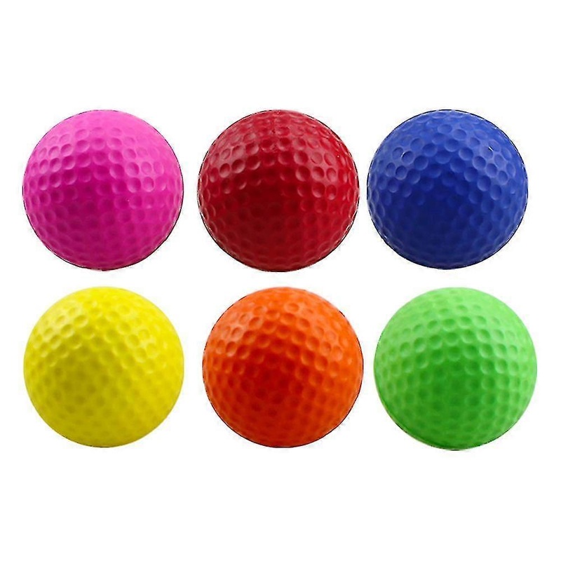 6 Pcs Golf Balls Sponge Practice Golf Balls Golf Training Balls Rainbow Soft Foam Garden Golf Balls