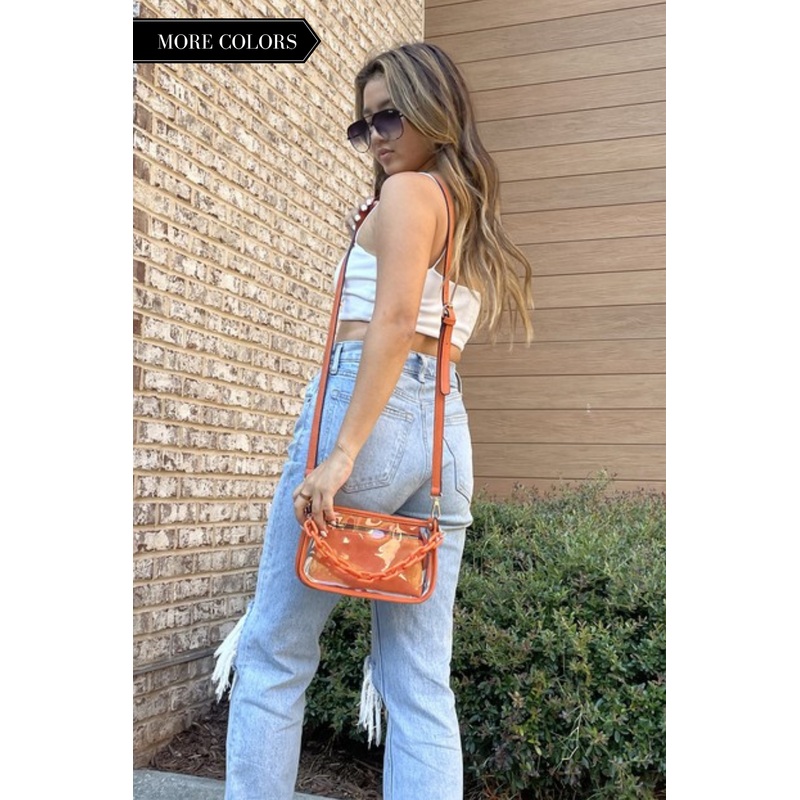 CLEARLY CHIC GAME DAY CROSSBODY BAG