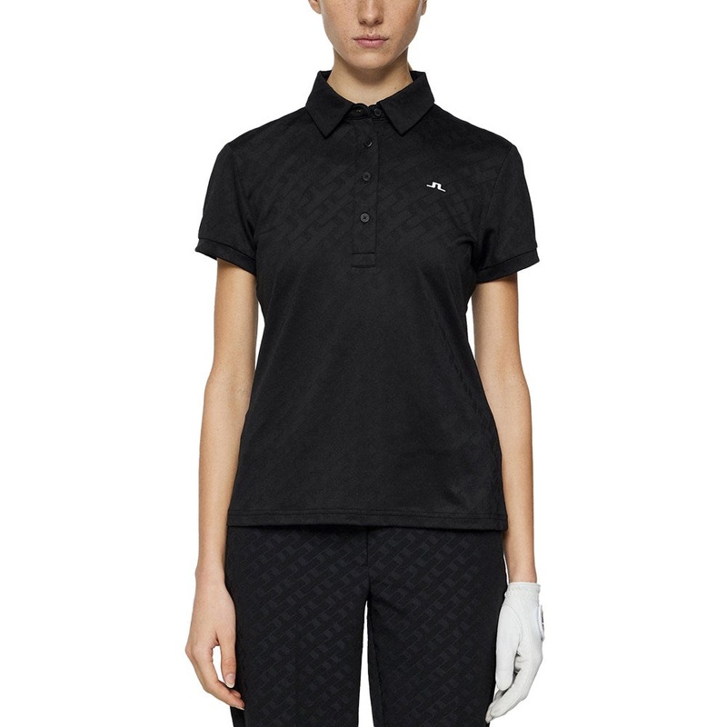 J.Lindeberg Women’s Alaya Jacquard Golf Polo Shirt – Black