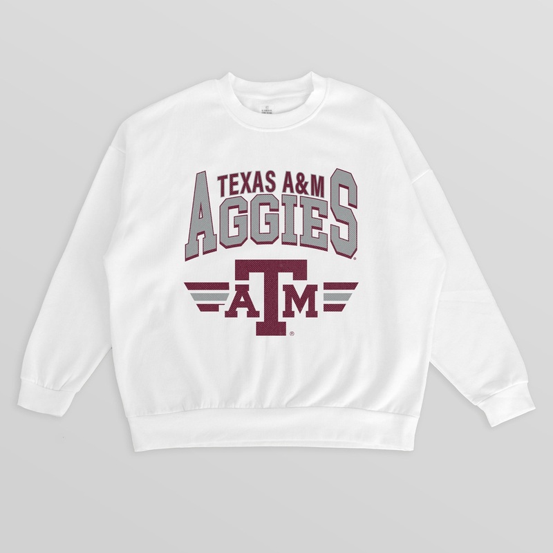 TEXAS A&M AGGIES SWIFT STRIKE PREMIUM FLEECE DROP SHOULDER CREWNECK PULLOVER