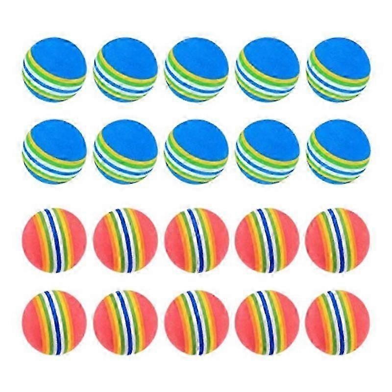 20 Pcs Golf BallsSoft Foam Garden Golf Balls Practice Golf Balls Sponge Rainbow Golf Balls for Indoo