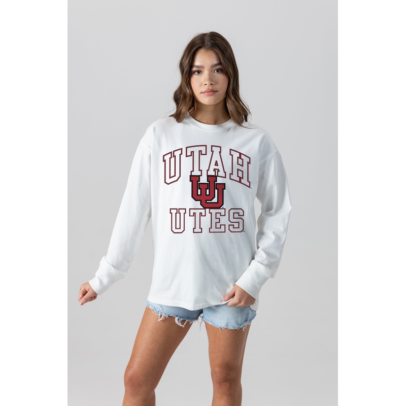 UTAH UTES Mind Games Oversized Long-Sleeve Tee