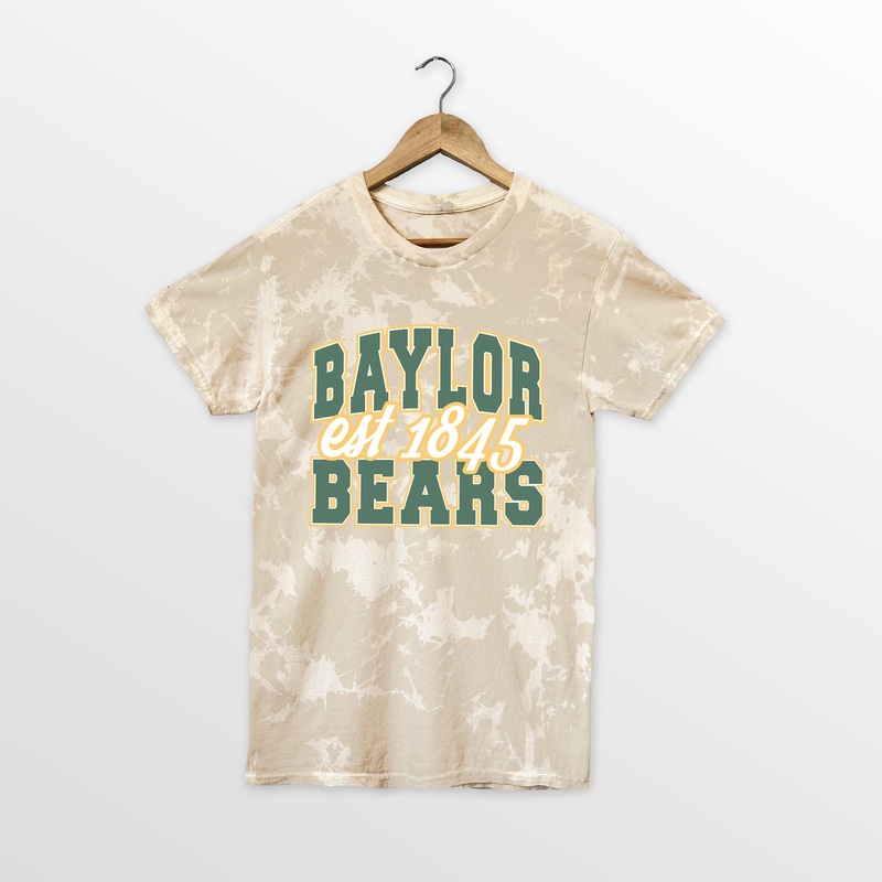 BAYLOR BEARS DEEP ROOTS BLEACH WASH TEE
