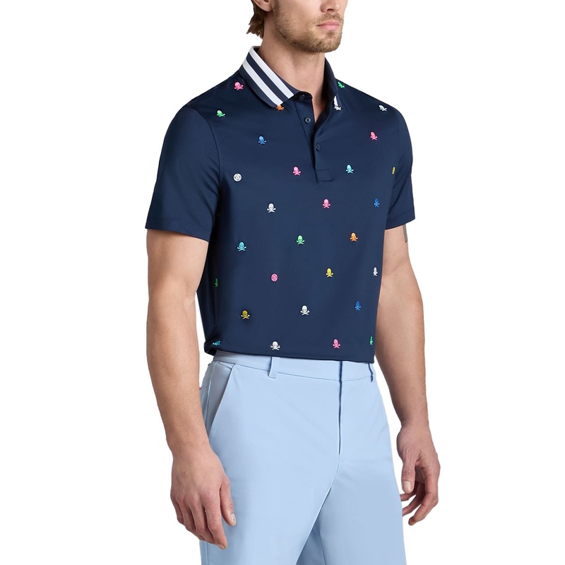 G/Fore Embroidered Tech Jersey Golf Polo Shirt – Twilight