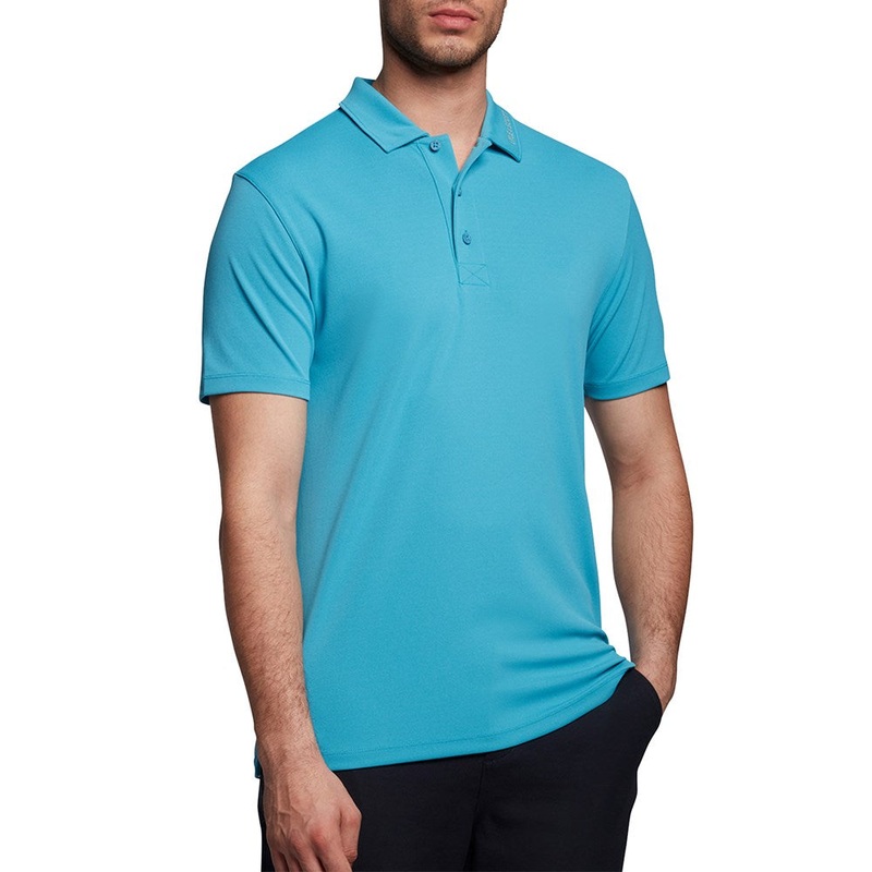 Lyle & Scott Tonal Eagle Tech Collar Logo Polo – Moonstone Blue
