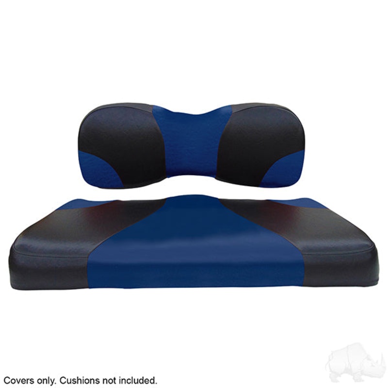 RHOX Front Seat Cover Set, Sport Black/Blue, Yamaha Drive2, Drive PN# SEAT-051BBL-S-CV