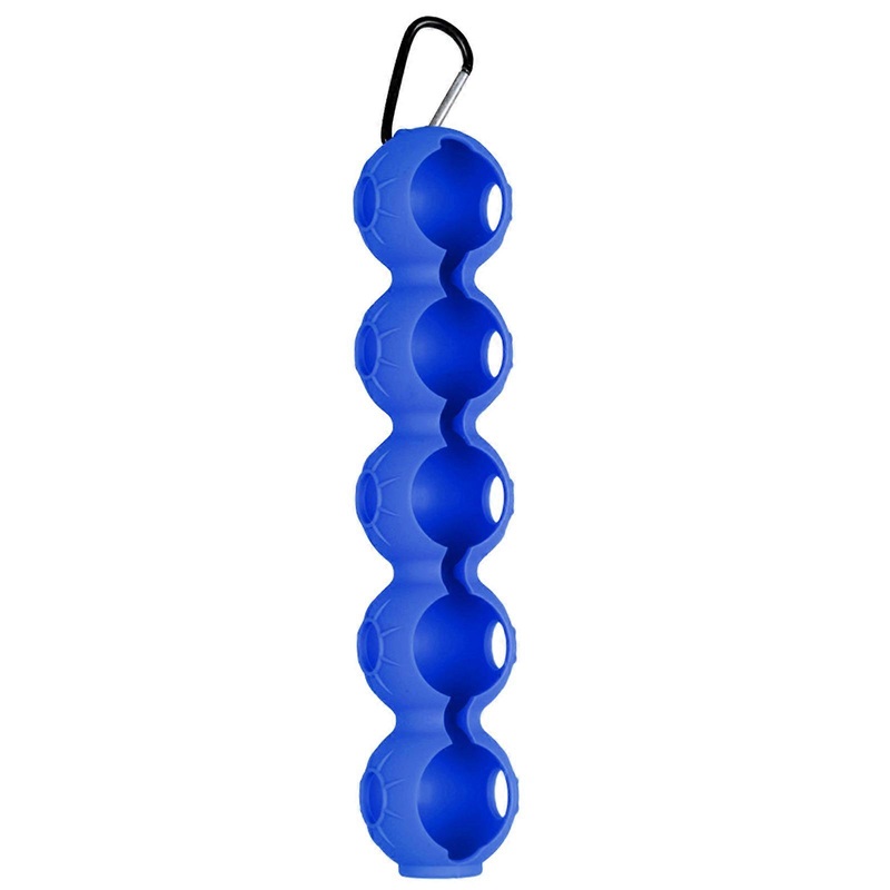 Silicone Golf Ball Protective Cover Golf Ball Holder Holds 5Pcs Golf Balls Portable Golf Accessories Golf Ball-Carrier  Blue