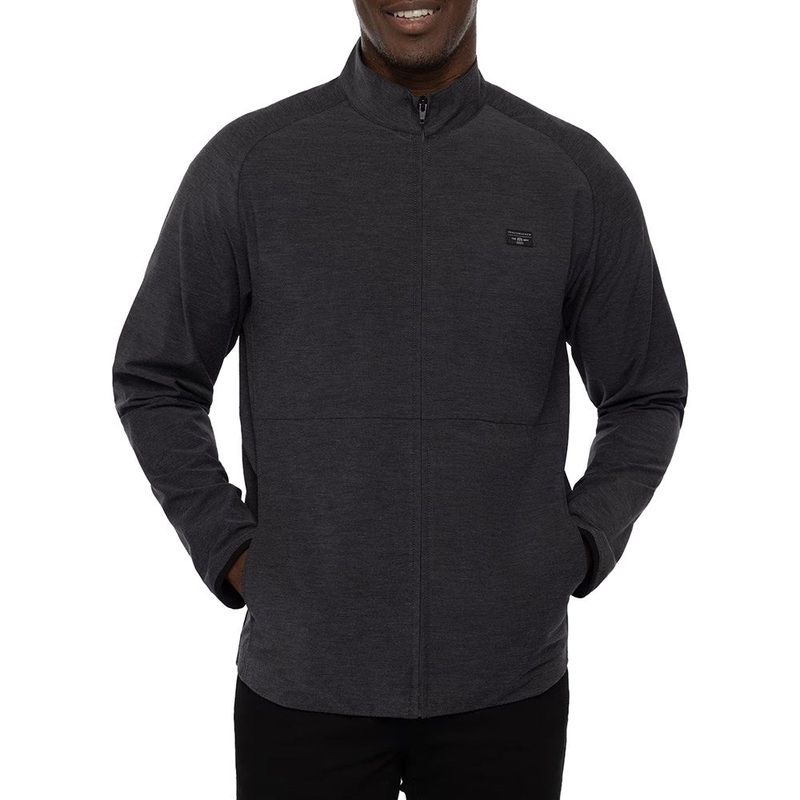 Travis Mathew Ranchero Full Zip Golf Jacket – Heather Grey Pinstripe