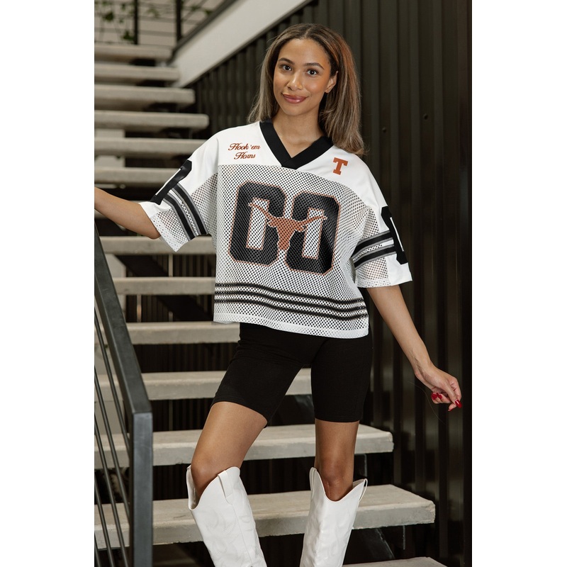 TEXAS LONGHORNS TRAILBLAZER MESH CROP FASHION JERSEY
