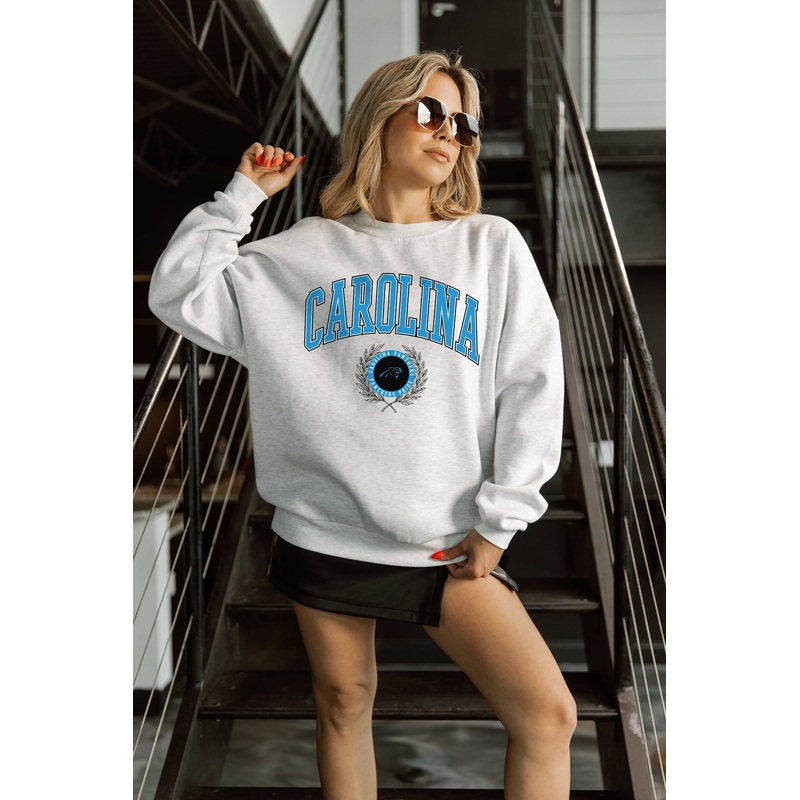 CAROLINA PANTHERS TRADITION REFINED PREMIUM FLEECE CREWNECK PULLOVER