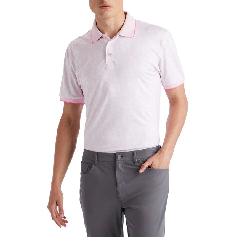 G/Fore Blossom Rib Collar Tech Golf Polo Shirt – Blush