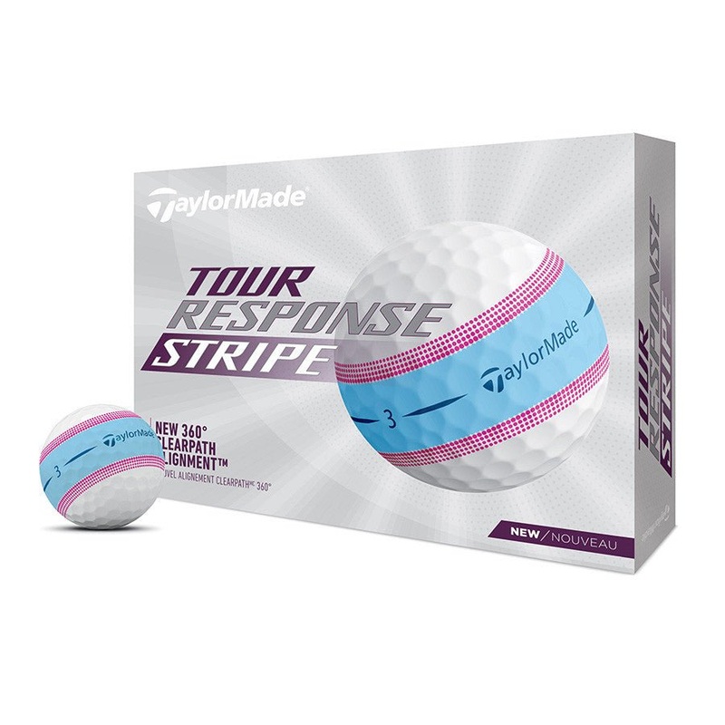 TaylorMade Tour Response Stripe Golf Balls – Blue/Pink – 2022 – Prior Generation