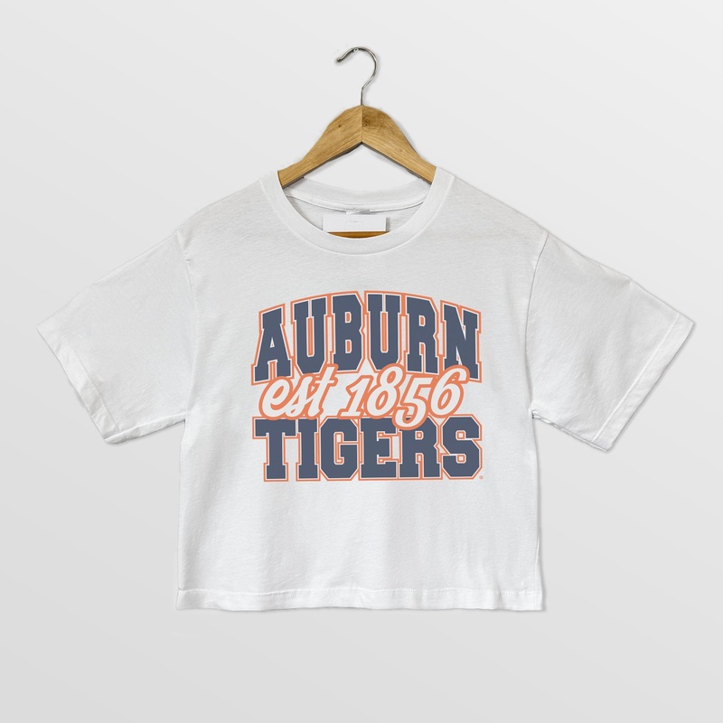 AUBURN TIGERS DEEP ROOTS BOXY FIT WOMEN’S CROPPED TEE