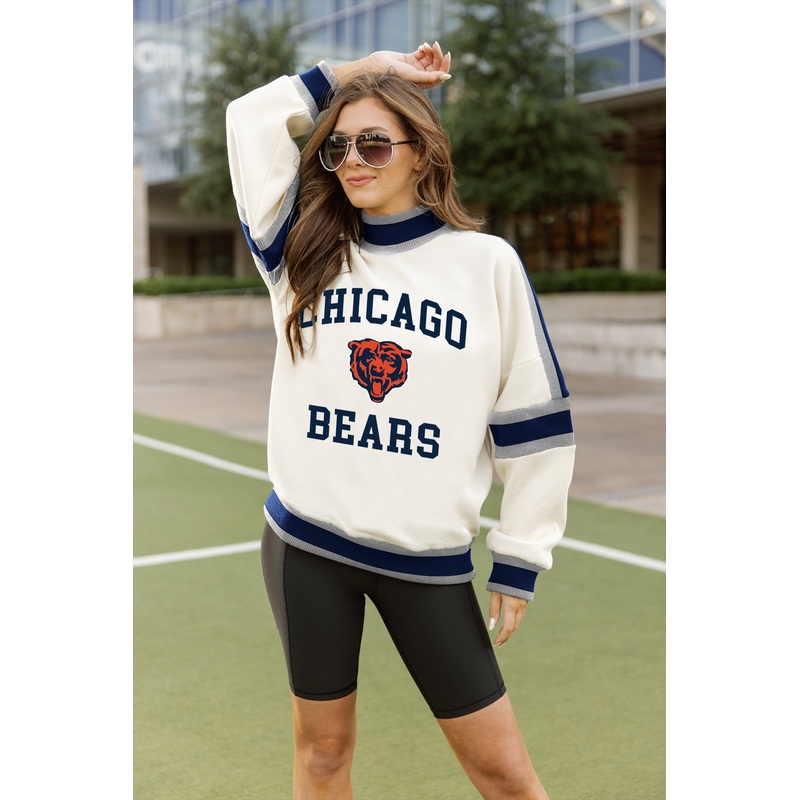 CHICAGO BEARS VIVID MOTION COLORBLOCK TURTLENECK PULLOVER