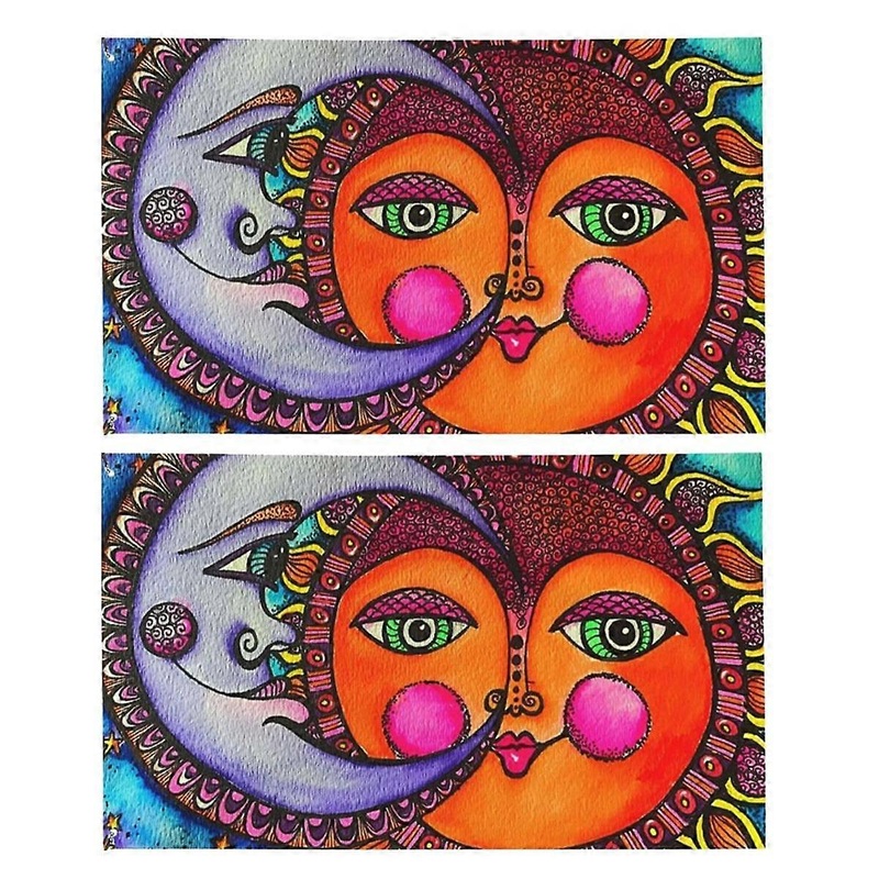 Outdoor Flag Sun and Moon Celestial Hippie Art Flag Garden Flag for Outdoor, Lawn, Porch, Balcony.