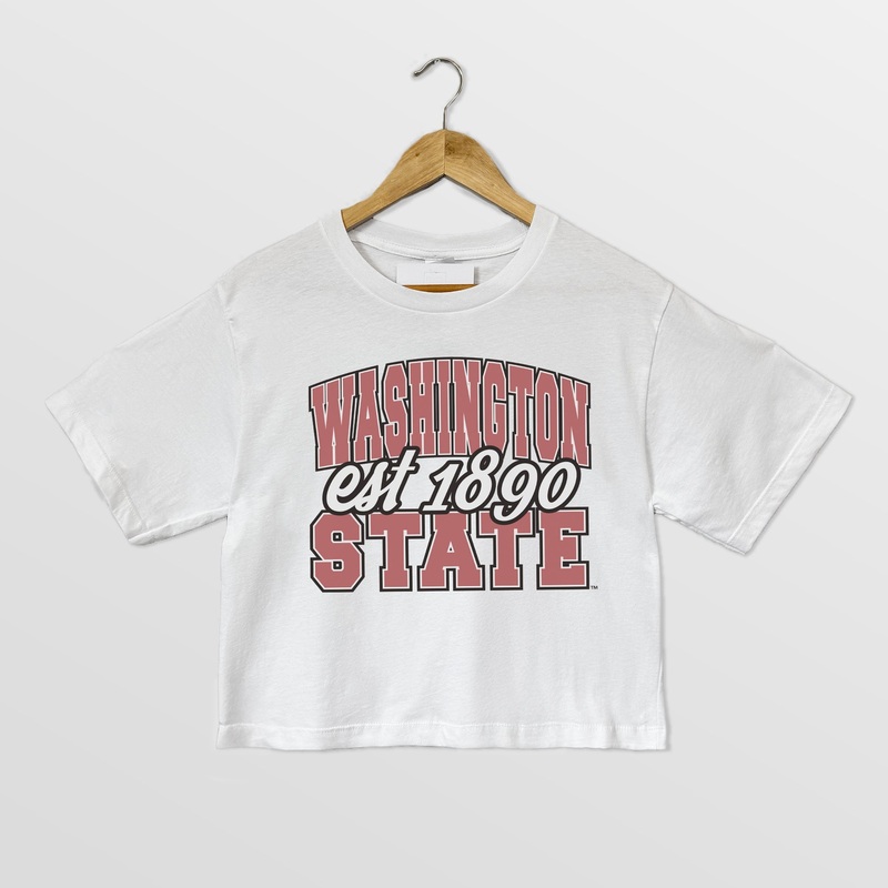 WASHINGTON STATE COUGARS DEEP ROOTS BOXY FIT WOMEN’S CROPPED TEE