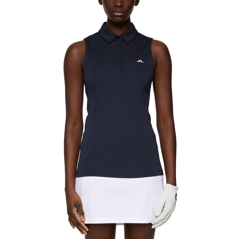 J.Lindeberg Women’s Dena Sleeveless Golf Polo Shirt – JL Navy