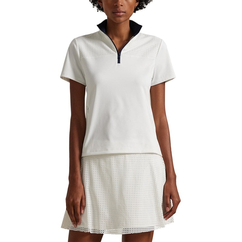 RLX Ralph Lauren Women’s Paneled 1/4 Zip Golf Shirt – Ceramic White