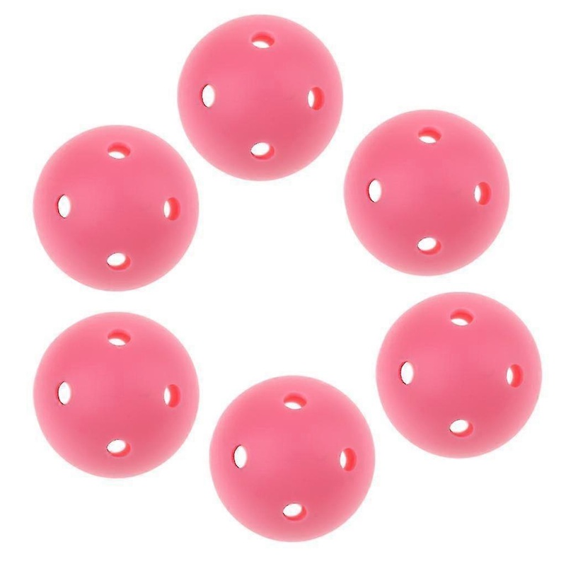 6 Pieces Perforated Golf Balls Indoor Home Practice Training Golf Ball Pink