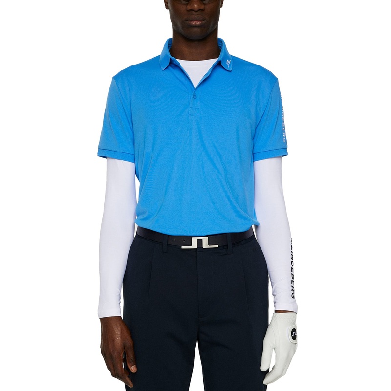 J.Lindeberg Tour Tech Regular Fit Golf Polo Shirt – Sonic Blue