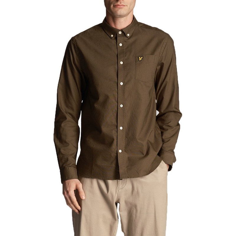 Lyle & Scott Regular Fit Lightweight Oxford Shirt – Olive