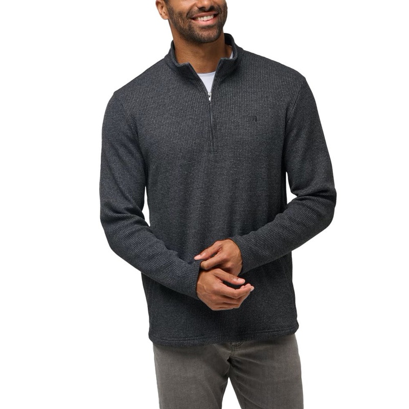 Travis Mathew Last Sunset Golf 1/4 Zip Mid-Layer – Heather Dark Grey