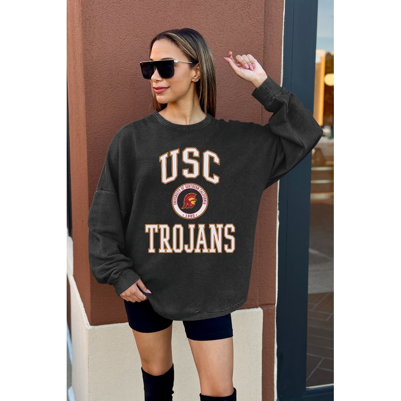 USC TROJANS RELENTLESS VINTAGE WASH CORDED PULLOVER