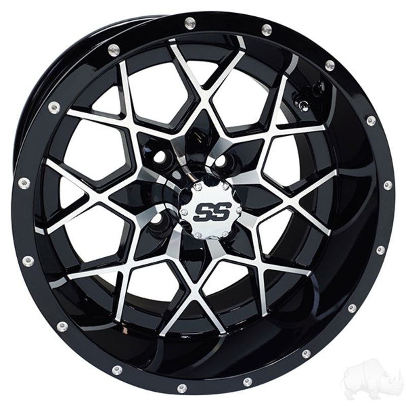 RHOX RX387, Machined Gloss Black, 15×7 ET-25
