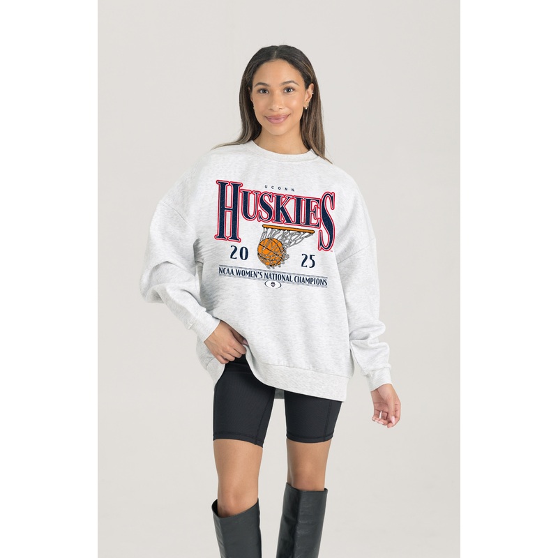 UCONN HUSKIES 2025 Women’s Basketball National Champs Fleece Crew Pullover