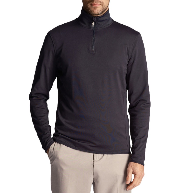 Lyle & Scott Tonal Eagle Tech 1/4 Zip Midlayer – Dark Navy