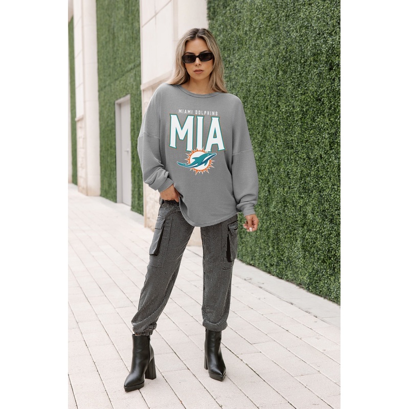 MIAMI DOLPHINS PURE MOTION VINTAGE WASH CORDED PULLOVER