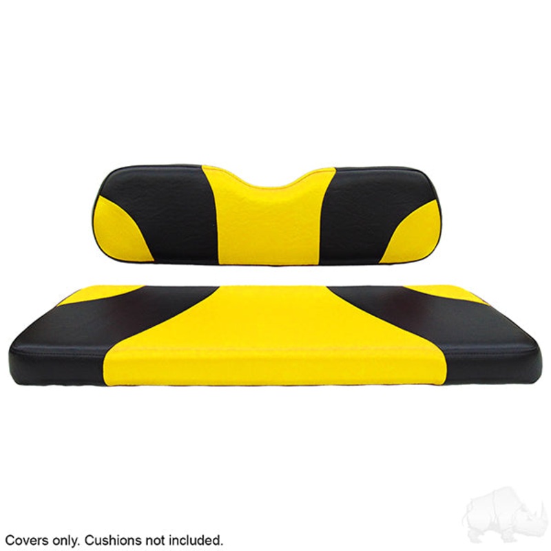 RHOX SS Cover Set, Sport Black/Yellow, E-Z-Go TXT 96+ PN# SEAT-711BY-S-CV