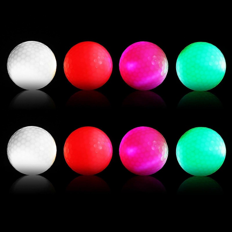 8 Pcs Glowing Golf Ball Colored Soft Golf Balls Yellow Neon Practice Yellow Light Up Glow Synthetic Rubber