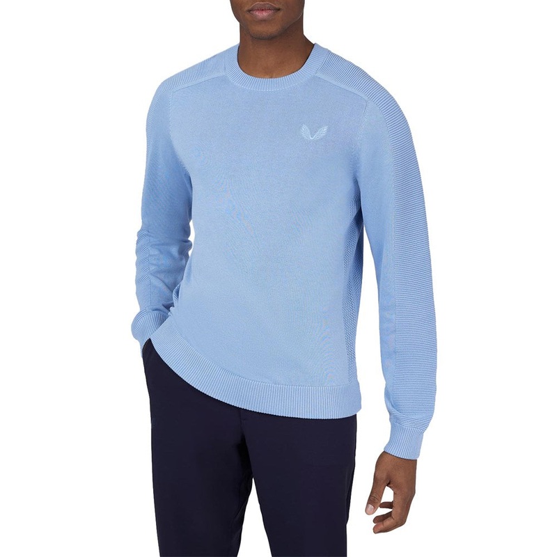 Castore Knitted Golf Crew Neck – Sky