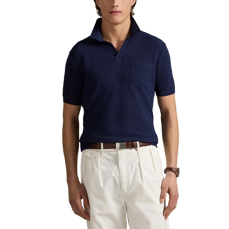 RLX Ralph Lauren Cotton Coolmax Knitted Golf Polo Shirt – Refined Navy