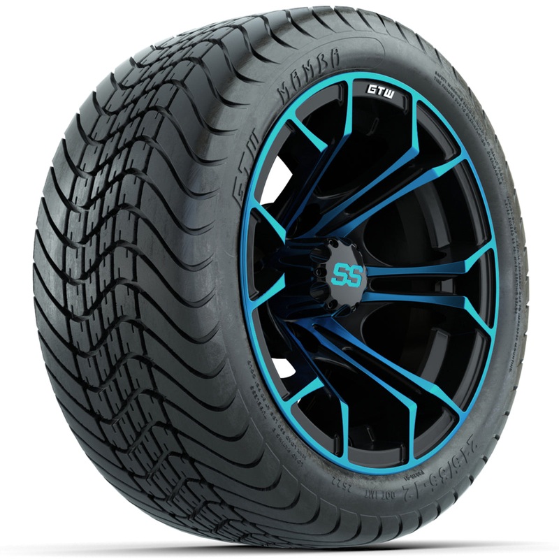 Set of (4) 12 in GTW Spyder Wheels with 215/35-12 GTW Mamba Street Tires PN# A19-662