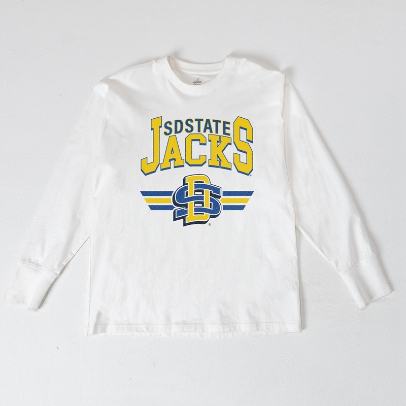 SOUTH DAKOTA STATE JACKRABBITS SWIFT STRIKE ESSENTIAL RELAXED FIT LONG SLEEVE TEE