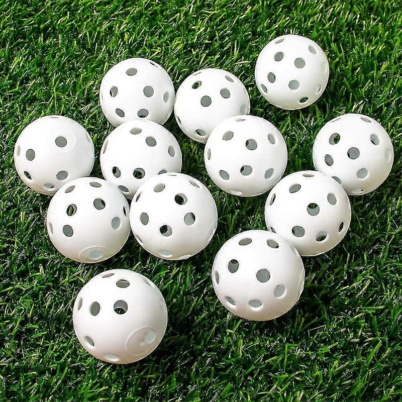 12pcs Practice Golf Balls Flight Golf Balls Hollow Plastic Golf Training Balls Airflow Golf Balls For Swing Practice Driving Range Home Use Indoor 12