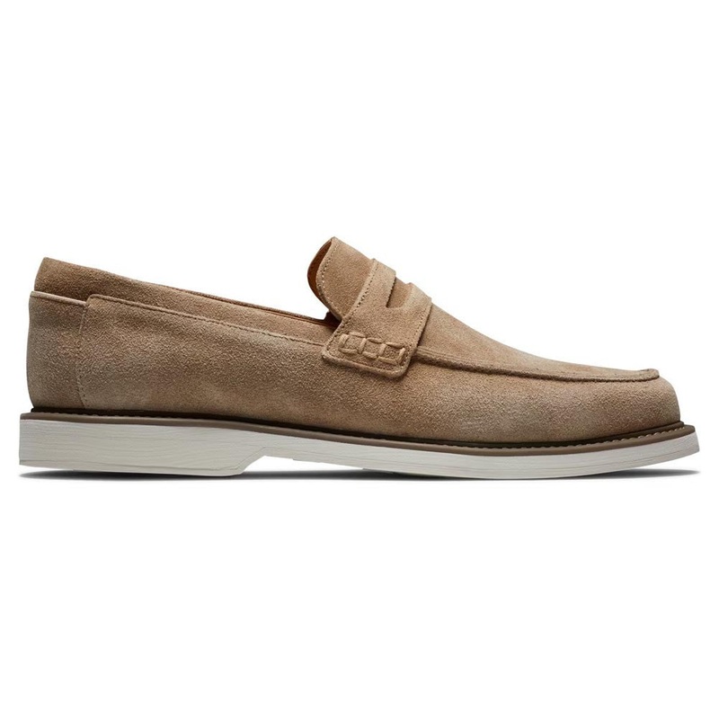 FootJoy Suede Loafer|Taupe Tan|Gray Brown|Brown|Medium|Wide