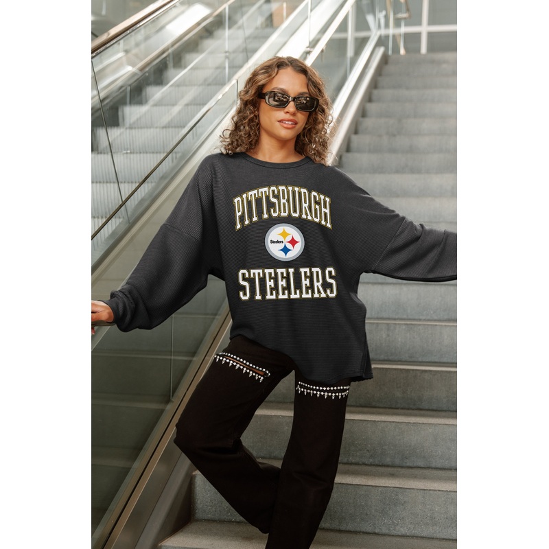 PITTSBURGH STEELERS RELENTLESS VINTAGE WASH CORDED PULLOVER