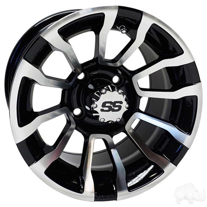 RHOX RX401, Machined Gloss Black, 12×7 ET-25 PN# TIR-RX401