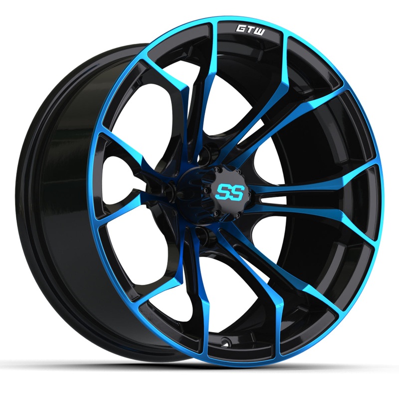 15 GTW Spyder Wheel  Black with Blue PN# 19-308