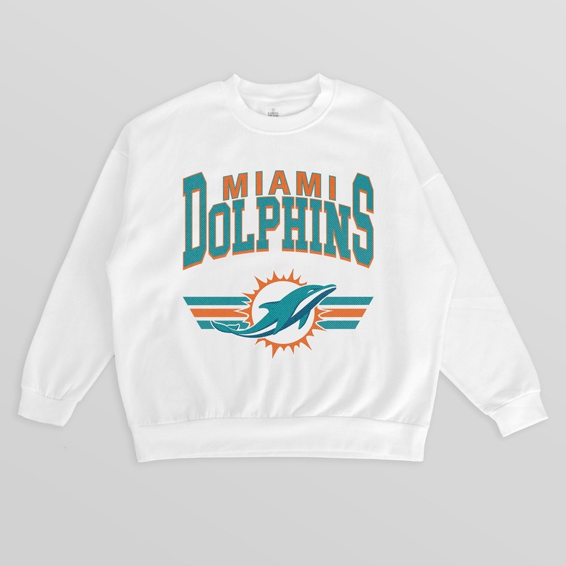 MIAMI DOLPHINS SWIFT STRIKE PREMIUM FLEECE CREWNECK PULLOVER