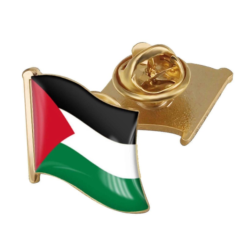 Palestine Flag Crystal Drip Badge Pin Flag Badge