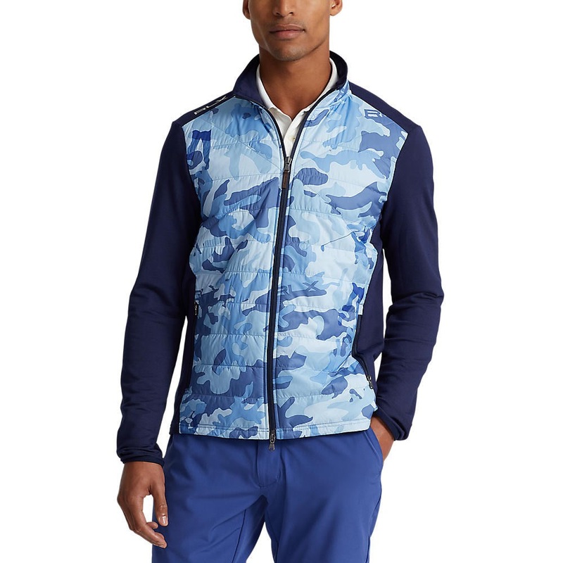 RLX Ralph Lauren Cool Wool Full Zip Golf Jacket – French Navy/Mid Blue Camo